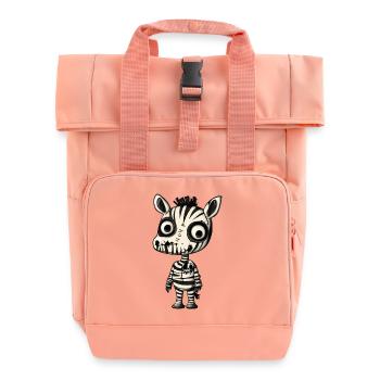 Zebra Halloween Comic Lustig - Rolltop Rucksack mit zwei Griffen - Chintzrosa - Vorne