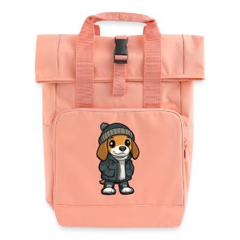 Dessin animé de chien Beagle - Sac à dos Roll Top à deux anses - rose liberty - Devant