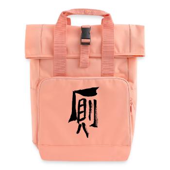 Toilette / Klo (Japanisch) - Rolltop Rucksack mit zwei Griffen - Chintzrosa - Vorne