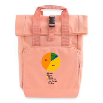 Funny Fitness Pie Chart Gym Humor Funny Gym Girl - Roll Top Backpack with Two Handles - chintz rose - Front