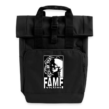 Fame Victim Skull Shirt – Dark Money Streetwear - Roll Top Backpack with Two Handles - black - Front