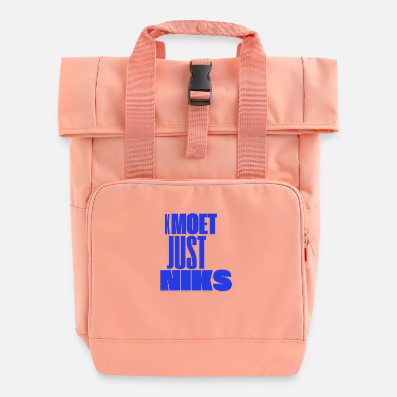 Kmoet just nothing, Antwerp dialect Shirts - Roll Top Backpack with Two Handles - chintz rose