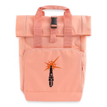 Zündkerze / spark plug (b, 2c) - Rolltop Rucksack mit zwei Griffen - Chintzrosa - Vorne