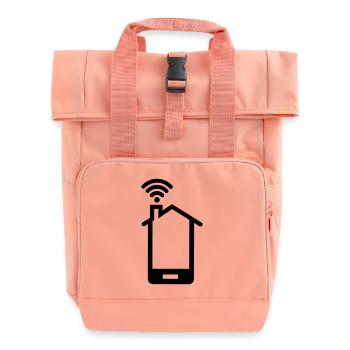 Smartphone huis logo Accueil WIFI - Sac à dos Roll Top à deux anses - rose liberty - Devant