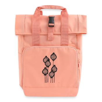 Bourgeons de pavot ou ananas sur un bâton ? Noir abstrait - Sac à dos Roll Top à deux anses - rose liberty - Devant