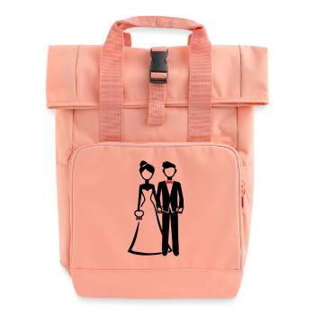 Mariée et marié - Sac à dos Roll Top à deux anses - rose liberty - Devant