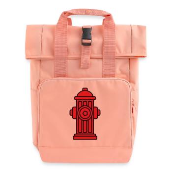 Classic Bold Red Fire Hydrant - Roll Top Backpack with Two Handles - chintz rose - Front