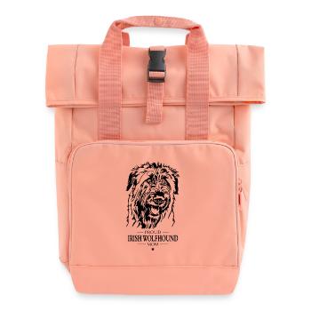 Irish Wolfhound Mom Hunde Hund Wilsigns - Rolltop Rucksack mit zwei Griffen - Chintzrosa - Vorne