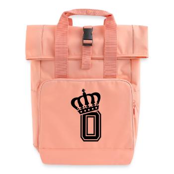 Letter O - Roll Top Backpack with Two Handles - chintz rose - Front