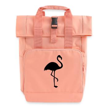 Flamingo silhouette trend - Roll Top Backpack with Two Handles - chintz rose - Front