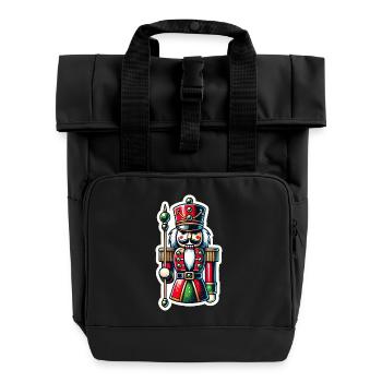 Weihnachtsfigur - Rolltop Rucksack mit zwei Griffen - Schwarz - Vorne
