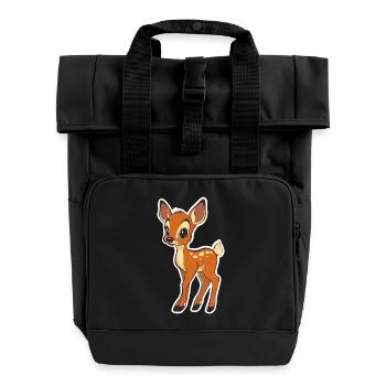 Reh - Rolltop Rucksack mit zwei Griffen - Schwarz - Vorne