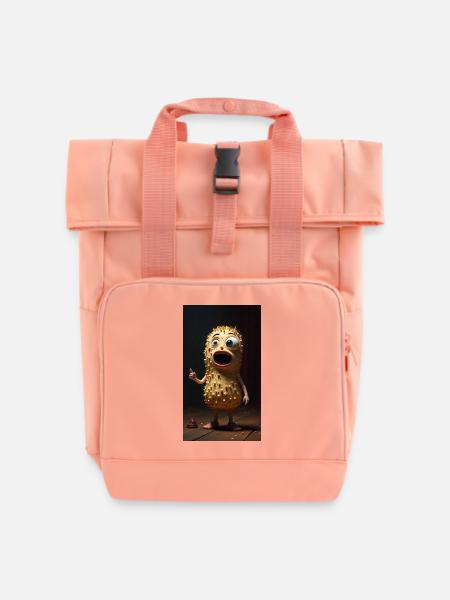 Spiky Peanut Maskottchen - Rolltop Rucksack mit zwei Griffen - Chintzrosa