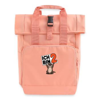 Ich bin 2 Jahre zweiter Geburtstag - Rolltop Rucksack mit zwei Griffen - Chintzrosa - Vorne