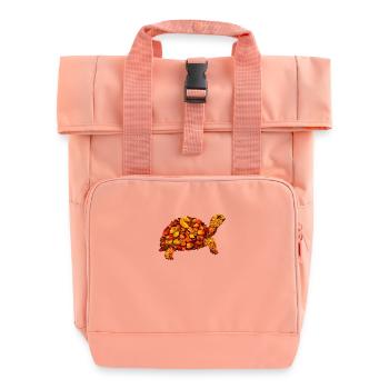 Tortue d’automne à partir de feuilles - Sac à dos Roll Top à deux anses - rose liberty - Devant