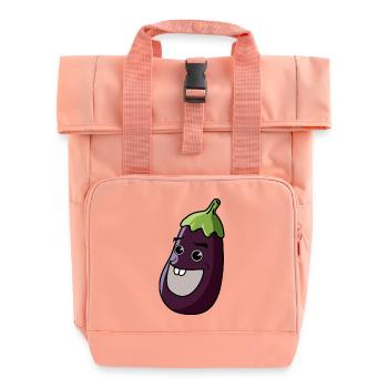 Aubergine Comic - Rolltop Rucksack mit zwei Griffen - Chintzrosa - Vorne