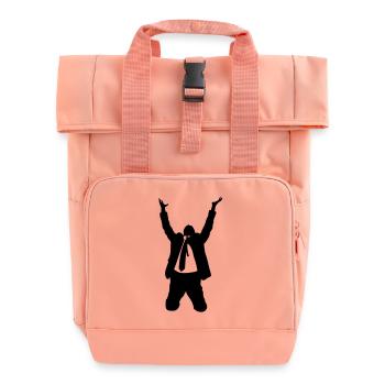 A manager in a suit praying to God for offices - Roll Top Backpack with Two Handles - chintz rose - Front
