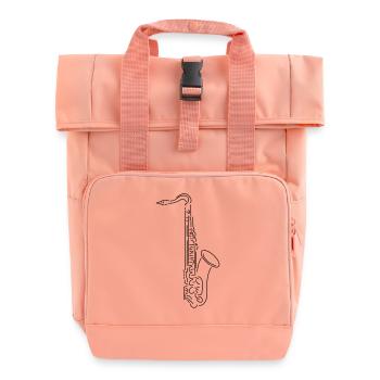 tenorsaxophone - Roll Top Backpack with Two Handles - chintz rose - Front