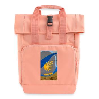 Goldene Strahlen auf urbanem Bogen - Rolltop Rucksack mit zwei Griffen - Chintzrosa - Vorne
