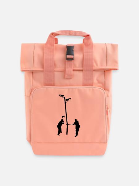 Überwachung - Rolltop Rucksack mit zwei Griffen - Chintzrosa
