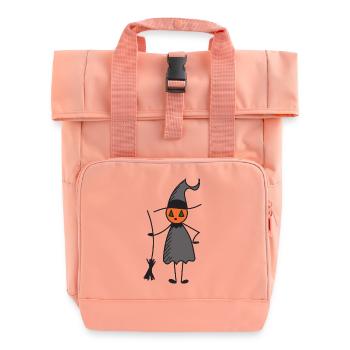 Halloween-Kürbis - Rolltop Rucksack mit zwei Griffen - Chintzrosa - Vorne