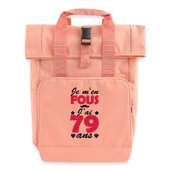 j'ai 79 ans / t-shirt 79 ans / anniversaire 79 ans - Sac à dos Roll Top à deux anses - rose liberty - Devant
