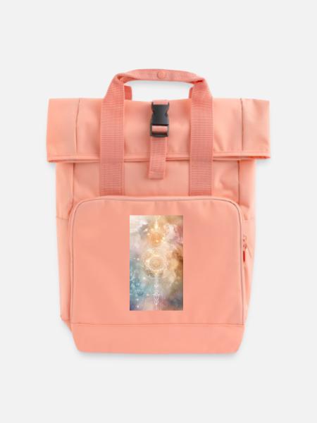 Sacred Geometry II - Rolltop Rucksack mit zwei Griffen - Chintzrosa