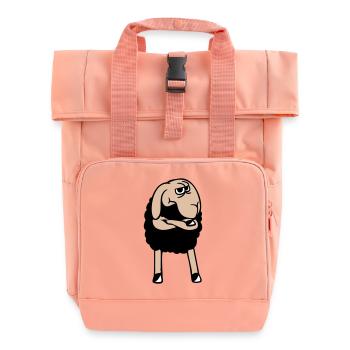 Black Sheep Crossed Arms Insulted Sour - Roll Top Backpack with Two Handles - chintz rose - Front