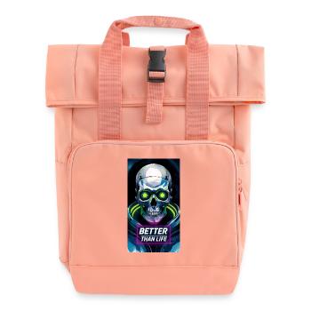 Skull - Roll Top Backpack with Two Handles - chintz rose - Front
