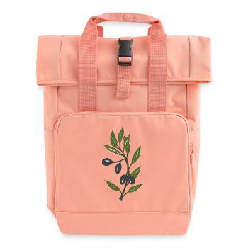 olive branch - Roll Top Backpack with Two Handles - chintz rose - Front