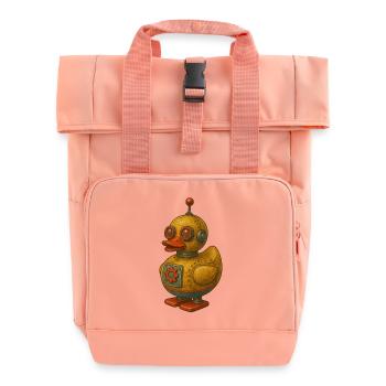 Canard robot en étain rétro - Sac à dos Roll Top à deux anses - rose liberty - Devant
