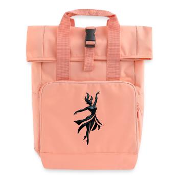 Shadow dancer in neon blue - Roll Top Backpack with Two Handles - chintz rose - Front