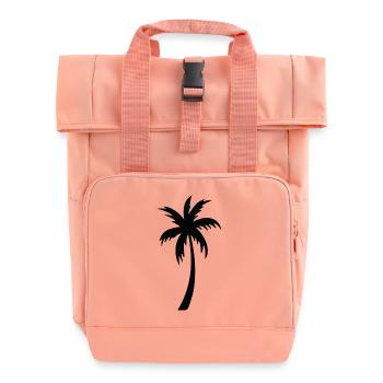 Tropical Palm Tree Silhouette Gift Summer - Roll Top Backpack with Two Handles - chintz rose - Front