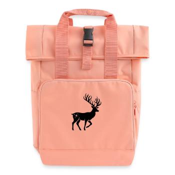 Hirsch Silhouette weihnachtlich - Rolltop Rucksack mit zwei Griffen - Chintzrosa - Vorne