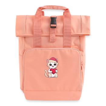 Weihnachten Christmas Xmas Katze Katzen - Rolltop Rucksack mit zwei Griffen - Chintzrosa - Vorne