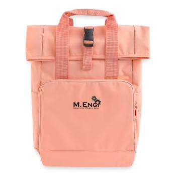 Master of Engineering with gear - Roll Top Backpack with Two Handles - chintz rose - Front