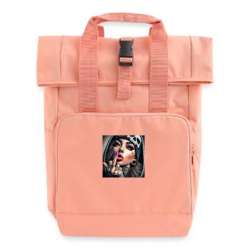 Fuck u - Roll Top Backpack with Two Handles - chintz rose - Front