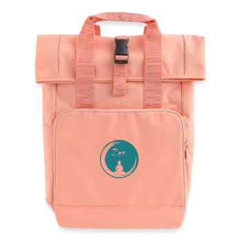 Zen bubble - Roll Top Backpack with Two Handles - chintz rose - Front
