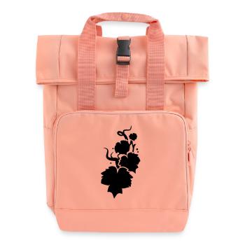 a vine silhouette - Roll Top Backpack with Two Handles - chintz rose - Front
