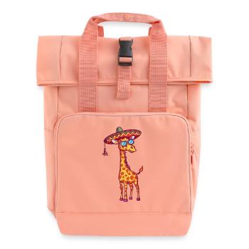 Giraffe Lustig Sombrero - Rolltop Rucksack mit zwei Griffen - Chintzrosa - Vorne