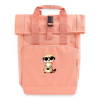 Erdmännchen Mit Sonnenbrille Meerkat - Rolltop Rucksack mit zwei Griffen - Chintzrosa - Vorne