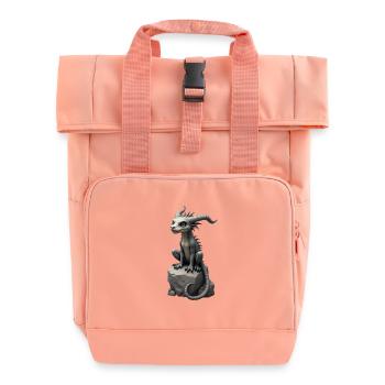 Monster on Stone 2 - Rolltop Rucksack mit zwei Griffen - Chintzrosa - Vorne