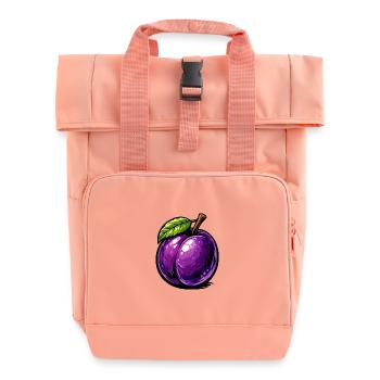 Comic-Pflaume mit satten Violetttönen und glänzend - Rolltop Rucksack mit zwei Griffen - Chintzrosa - Vorne