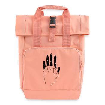 Scratching Hand Universum - Rolltop Rucksack mit zwei Griffen - Chintzrosa - Vorne