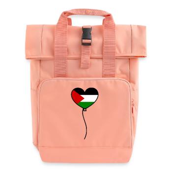 Free palestine - Roll Top Backpack with Two Handles - chintz rose - Front