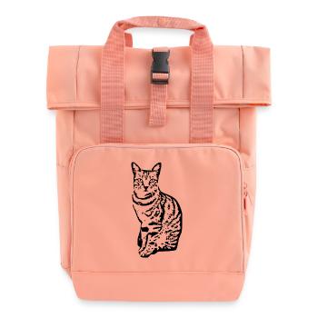 Katze Kätzchen Tigerkatze Katzenshirt Geschenk - Rolltop Rucksack mit zwei Griffen - Chintzrosa - Vorne