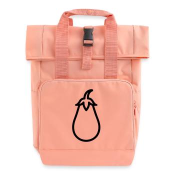 Aubergine - Rolltop Rucksack mit zwei Griffen - Chintzrosa - Vorne