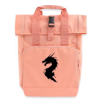 Black Dragon - Roll Top Backpack with Two Handles - chintz rose - Front