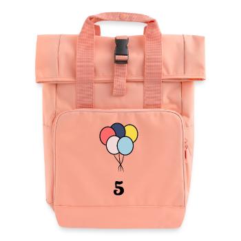 5. ANNIVERSARY. 5 YEARS. 5th ANNIVERSARY - Roll Top Backpack with Two Handles - chintz rose - Front