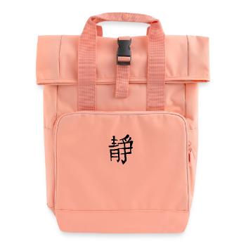 Inner Peace Chinese Script Character Symbol - Roll Top Backpack with Two Handles - chintz rose - Front